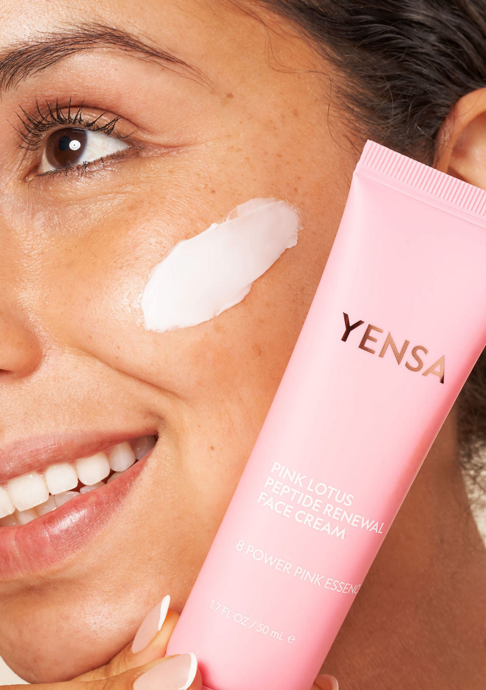 Yensa Pink Lotus Peptide Renewal Face Cream - Brightening & Firming Moisturizer