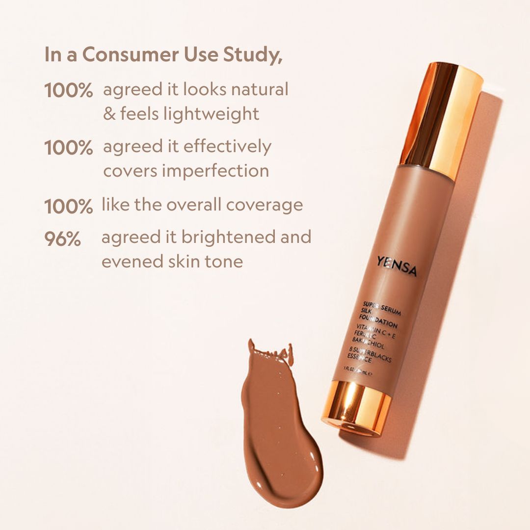 Yensa Super Serum Silk Peptide Foundation - Natural Glow, Buildable Coverage